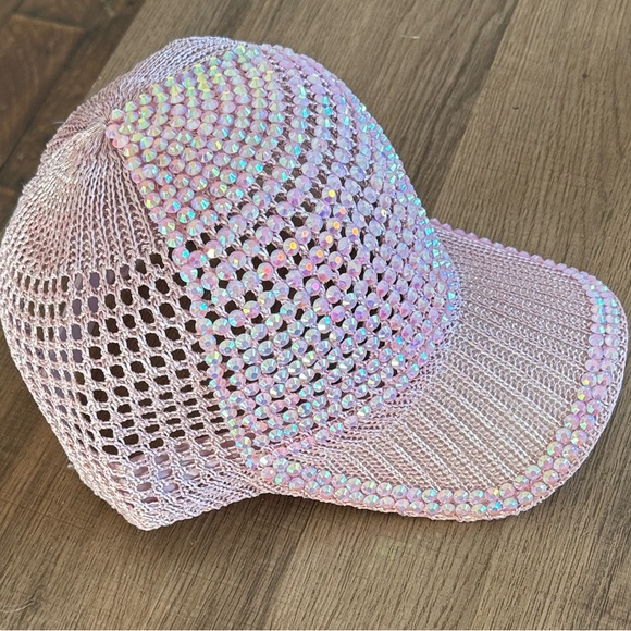 Pink Rhinestone Mesh Cap - Picture 4 of 5